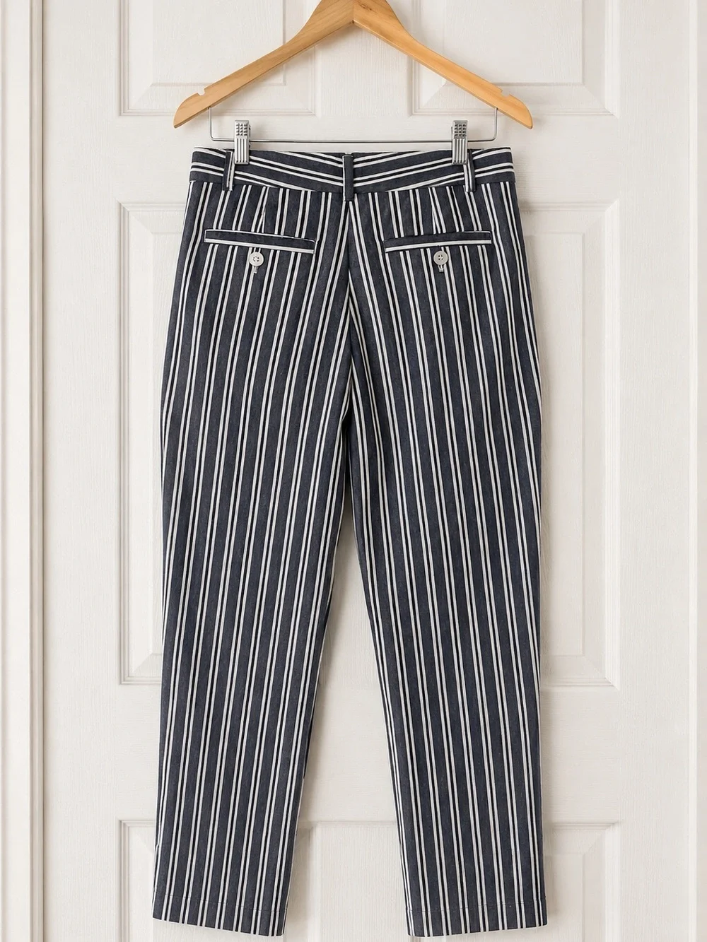Banana Republic Avery Linen Blend Striped Ankle Pants Women’s Size 6